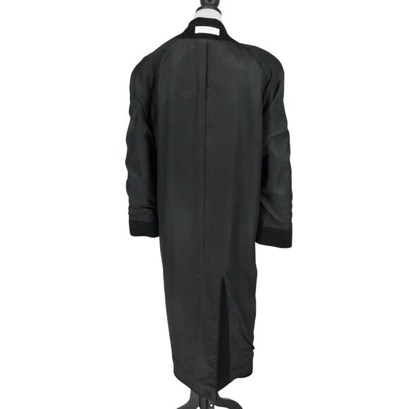 Jones NY Coat Petites 10P Black Wool Long Overcoat Shoulder Pads Vintage - Picture 14 of 16